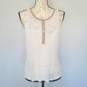 Sanctuary Sheer White Tank Top